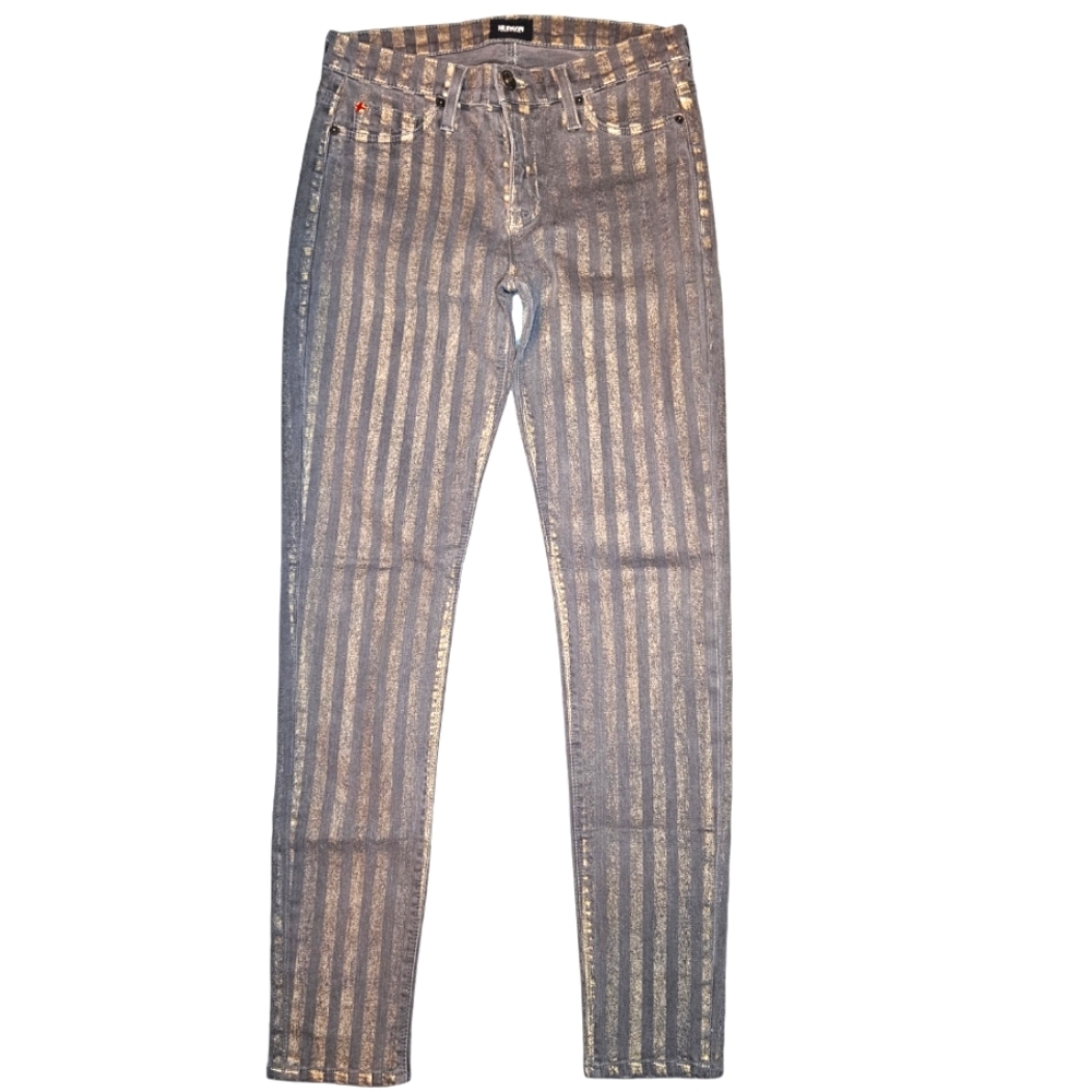Hudson Metallic Gold and Gray Nico Skinny mid Rise Jeans size 26